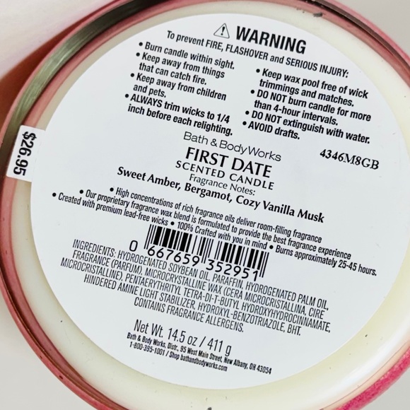 FIRST DATE 3 Wick Candle - Picture 3 of 5